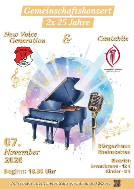 Gestaltetes Plakat für Gemeinschaftskonzert der Chöre New Voice Generation und Cantabile Gestaltetes Plakat für Gemeinschaftskonzert der Chöre New Voice Generation und Cantabile