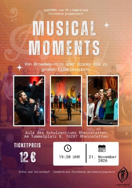 Gestaltetes Plakat für das Konzert Musical Moments des Liederkranzes Forcheim Gestaltetes Plakat für das Konzert Musical Moments des Liederkranzes Forcheim