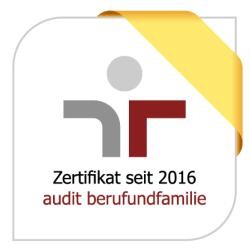 Zertifikat audit berufundfamilie mit goldener Schleife