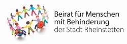 Logo des Beirats für Menschen mit Behinderung: Unterschiedliche Menschen halten einander an der Hand
