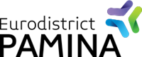 Logo Eurodistrict PAMINA mit den Farben Blau, Grün und Lila